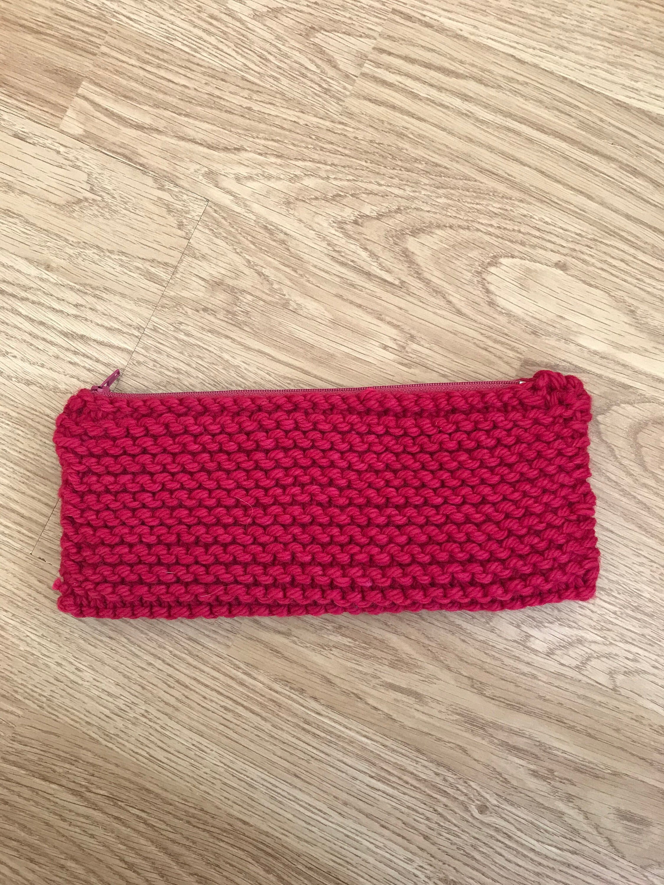 Trousse/Pochette Rose/Rouge 100% Fait Main