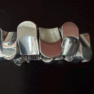 Antonio Pineda  Taxco Vintage Mid Century Modernist Sterling Thumbprint Bracelet