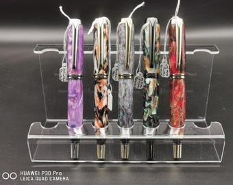 Fountain/Rollerball pens, handmade with Alumilite clear resin