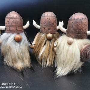 Viking gonks. Handmade wooden Viking gonks