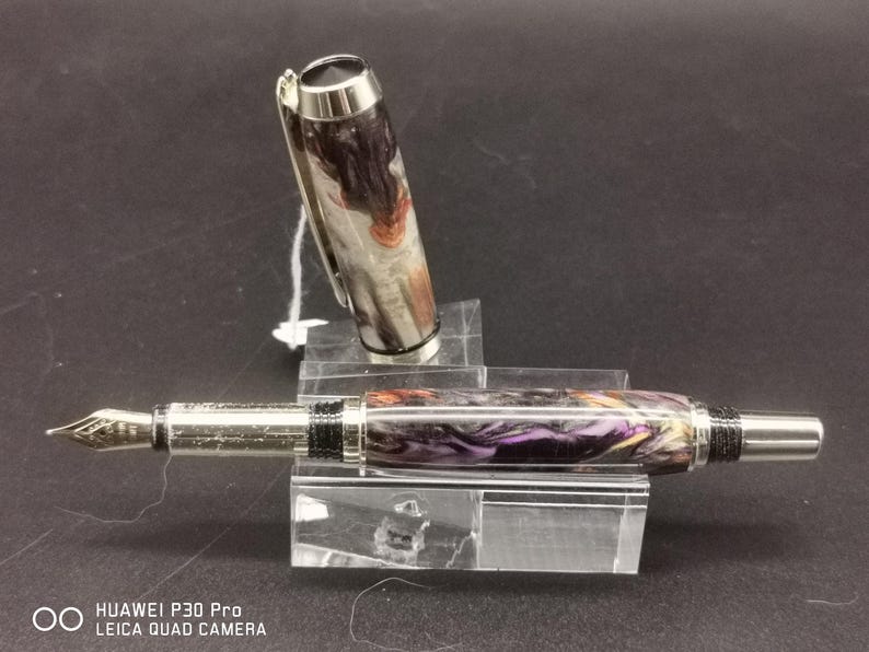Fountain/Rollerball pens, handmade with Alumilite clear resin image 5