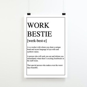 Work Bestie Definition, Work Bestie Definition Print,Work Bestie Gift,Gift for Bestie,A4 Print,Digital Download,Wall Decor,Decor,Home Prints