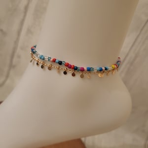 Tobillera, Pulsera de tobillo, Pulsera con cuentas, Tobilleras para mujer