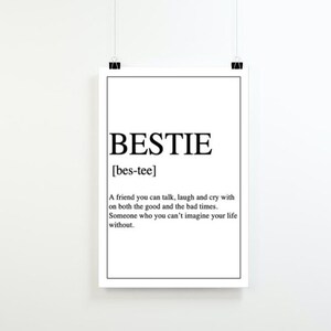 Bestie Definition, Bestie Gifts, Gifts for Bestie,A4 Prints, Definition Prints, Family Prints, Digital Download, Wall Decor,Decor,Home Print