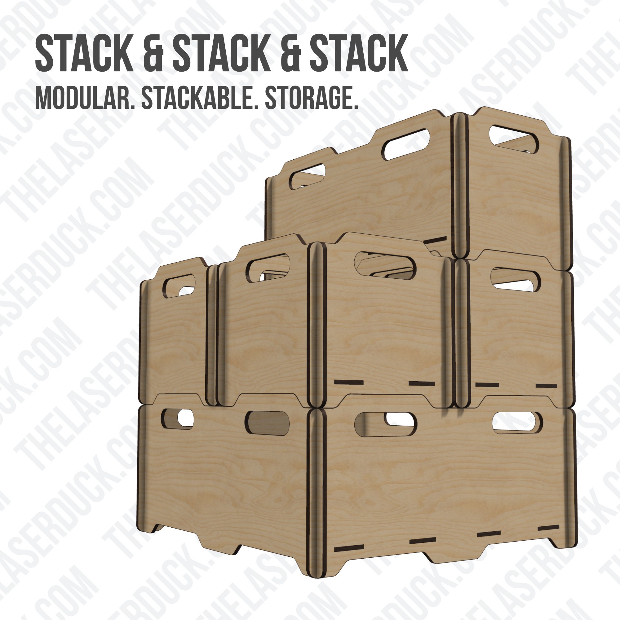 Stackable Crates | Storage & Organizing | Laser Cut Digital Files SVG ...
