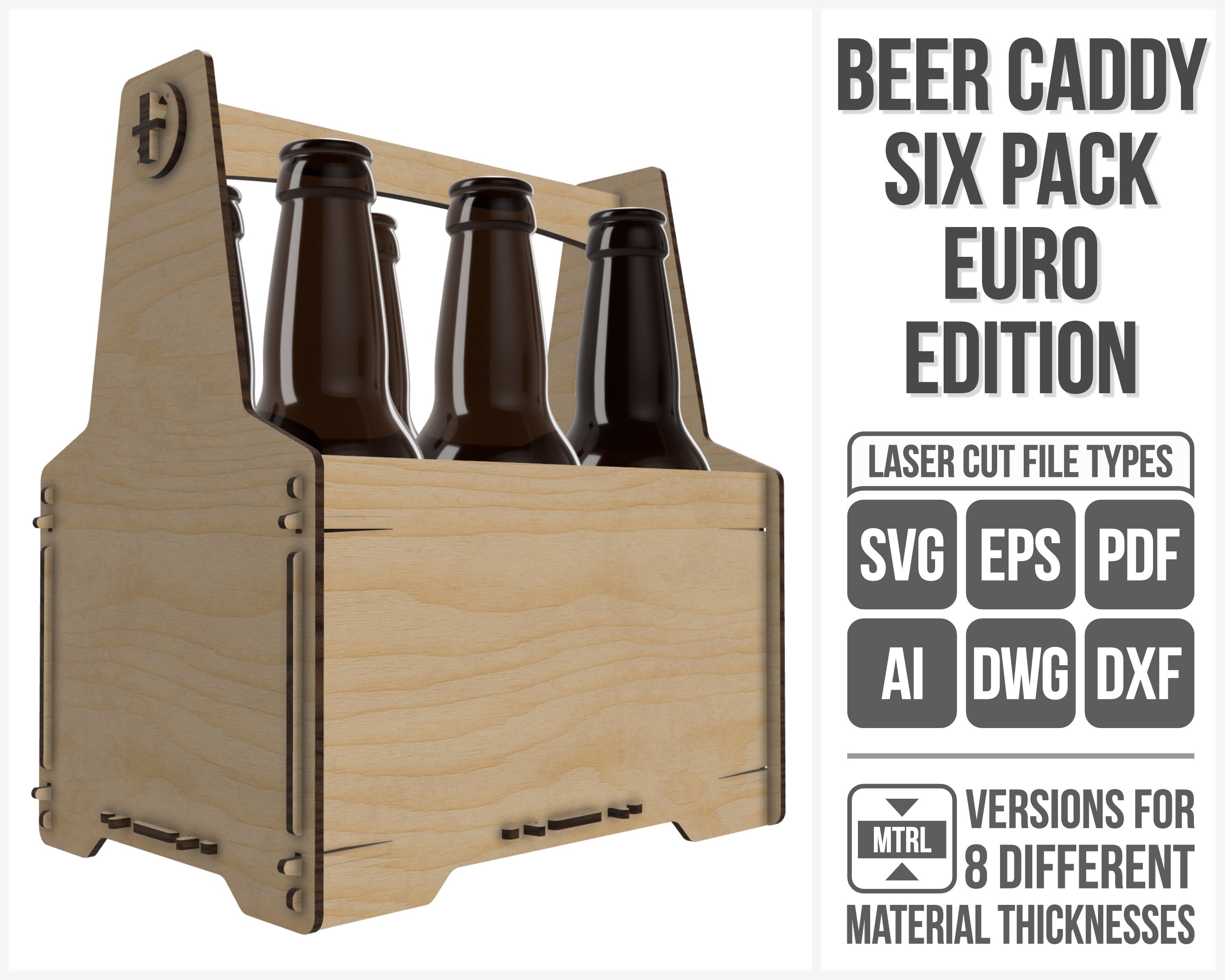 Beer Caddy 6pack Euro Edition Laser Cut Files Etsy