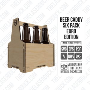 Beer Caddy | 6-Pack | Euro Edition | Laser Cut Files