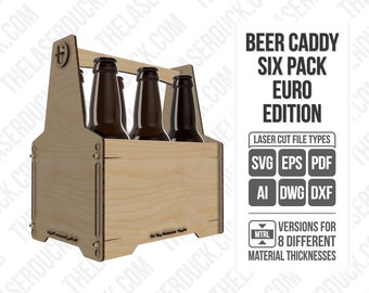 Beer Caddy / Paquete de 6 / Edición Euro / Archivos cortados con láser