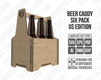 Beer Caddy / Paquete de 6 / Edición de EE. UU. / Archivos cortados con láser