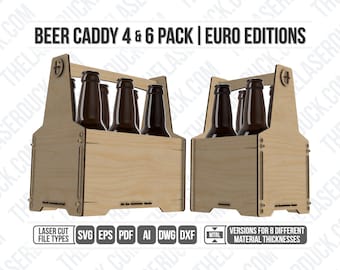 Caddie de cerveja | Pacote de 4 e pacote de 6 | Edições Euro | Arquivos cortados a laser