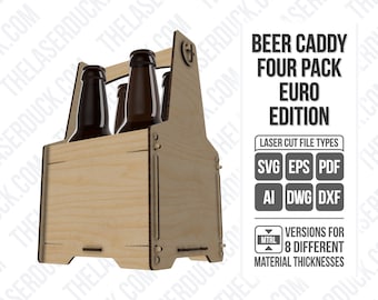 Beer Caddy / Paquete de 4 / Edición Euro / Archivos cortados con láser