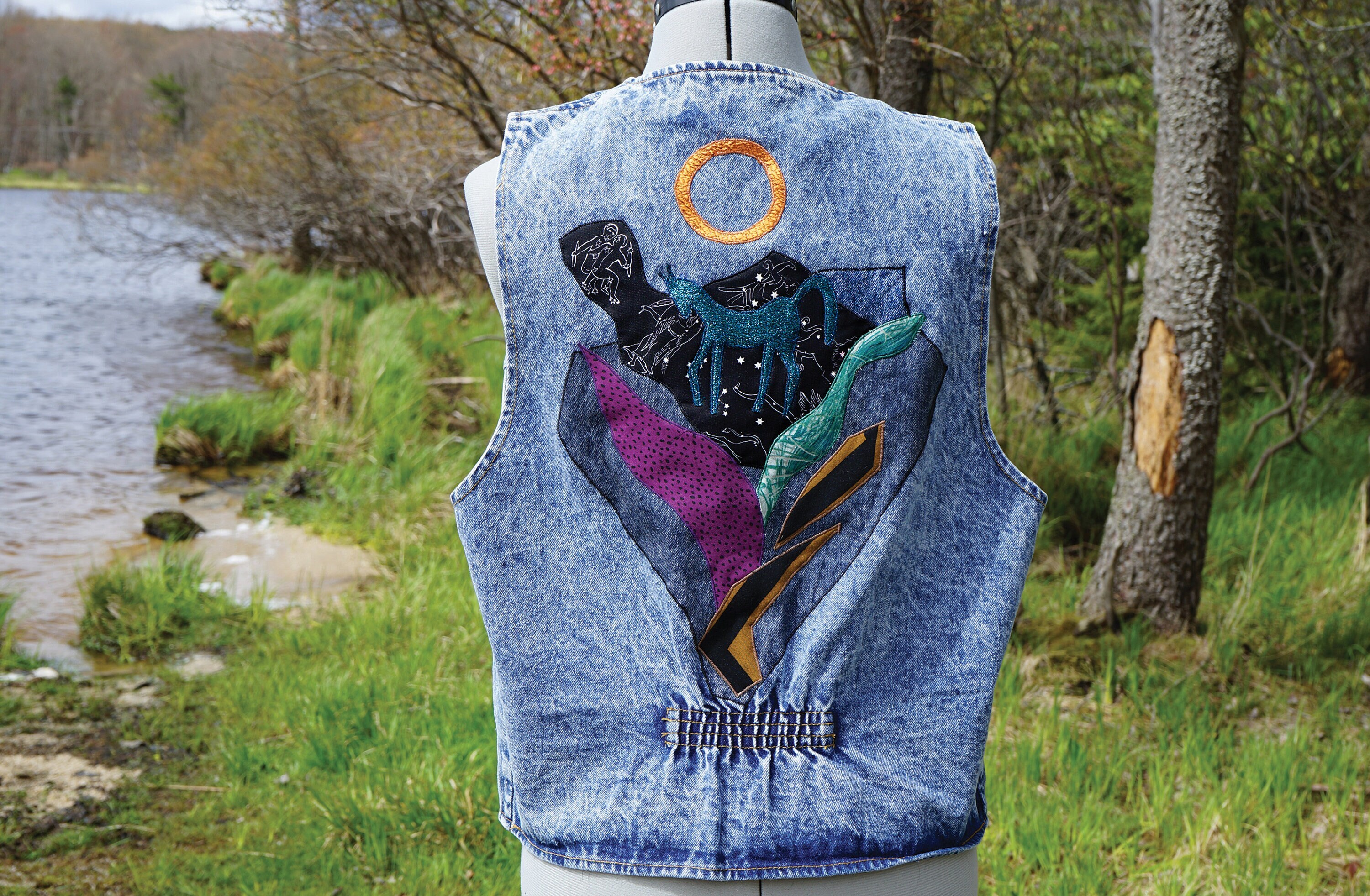 The Portal, Embellished Denim, Large Vest, Wearable Art, Denim Art ...