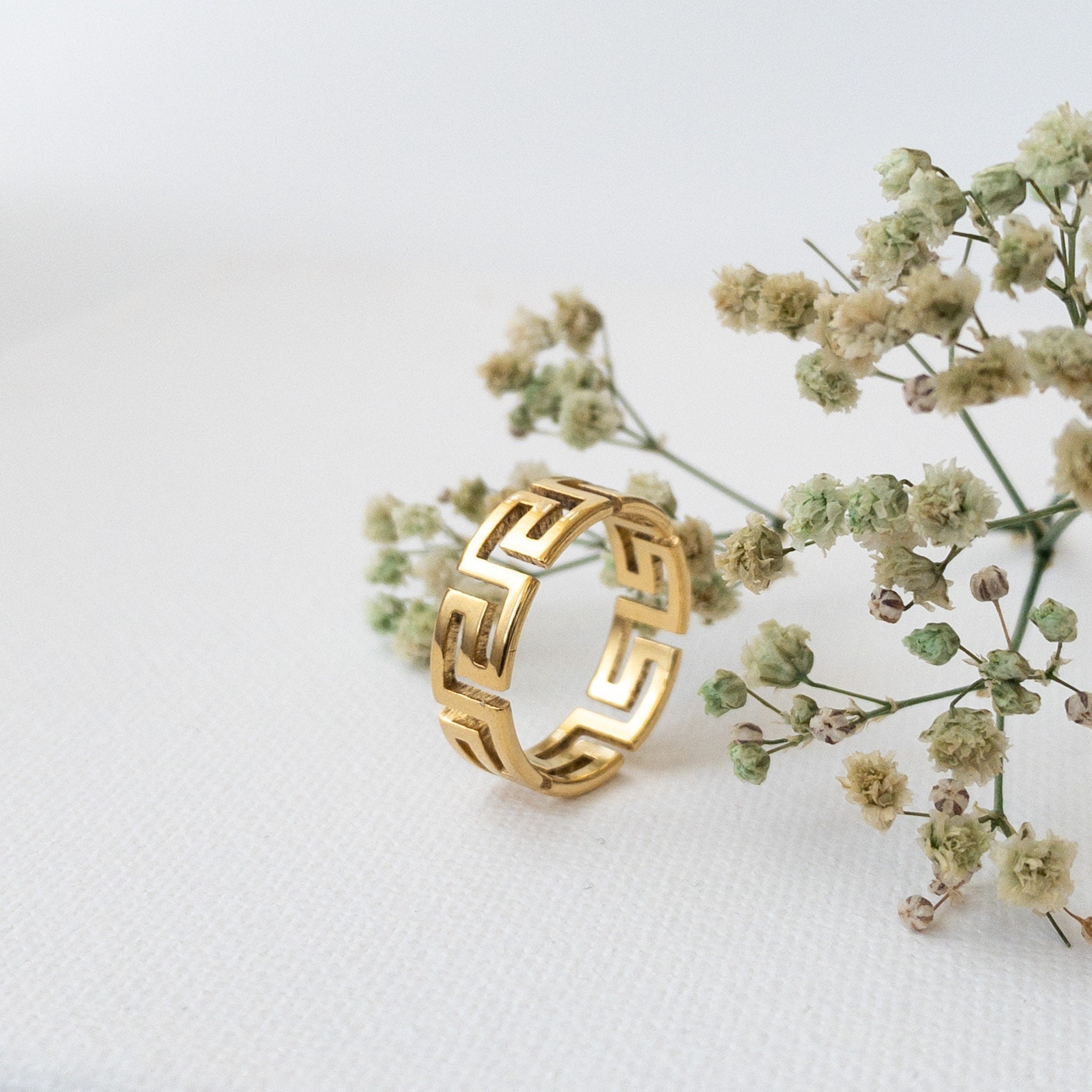 Versace Diamond Wide Band Ring in 18k White Gold | eBay