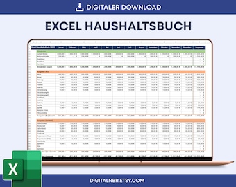 Excel Haushaltsbuch Vorlage für 2025 | Monatliches Tracking | Einnahmen-Ausgaben-Rechnung EAR | Finanzplan 2025 | Deutsch