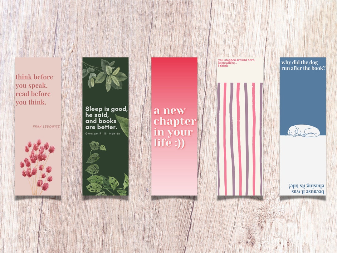 Printable, Downloadable Bookmarks-pack of Ten! - Etsy