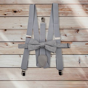Ensemble adulte bretelles et Nœud papillon gris Collection Pierho