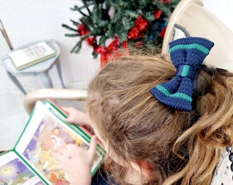 Barrette à cheveux Nœud en crochet Collection Doux Noël