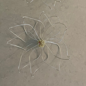 Silver and Gold Colored Wire Flower with a Bee or Ladybug, Wire Art, Wall Hanging, Home decor, Dorm Decor, Unique Gift, Gift for Her