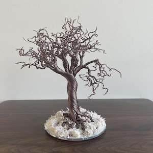 Brown Wire Tree Sculpture, Bonsai tree, Tree of Life, Wire tree art, Desk Ornament, Home Decor, Industrial Decor,Mother or Father&#39;s Day Gift