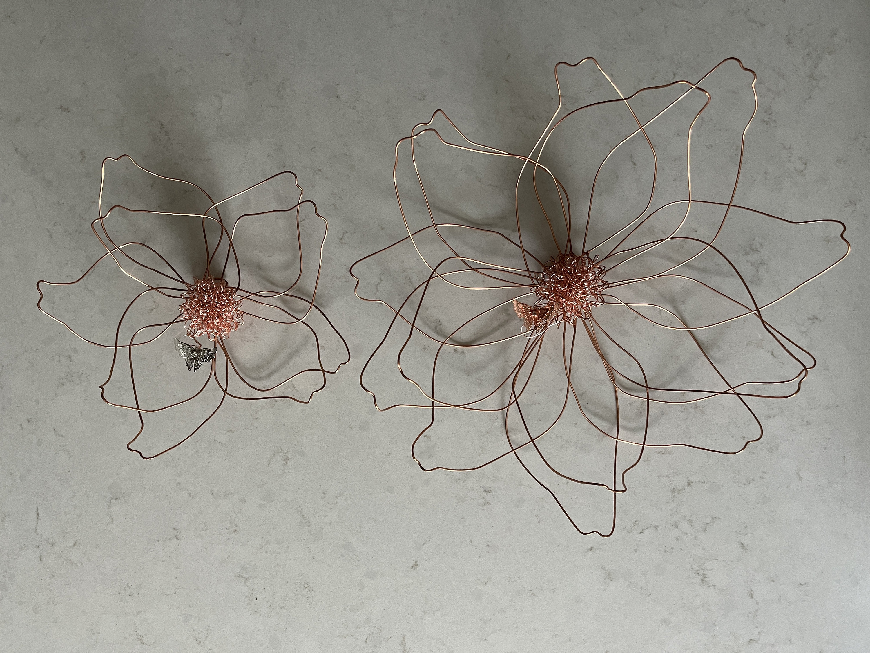 Sold Separately Copper Wire Flower Wall Hanging With Etsy