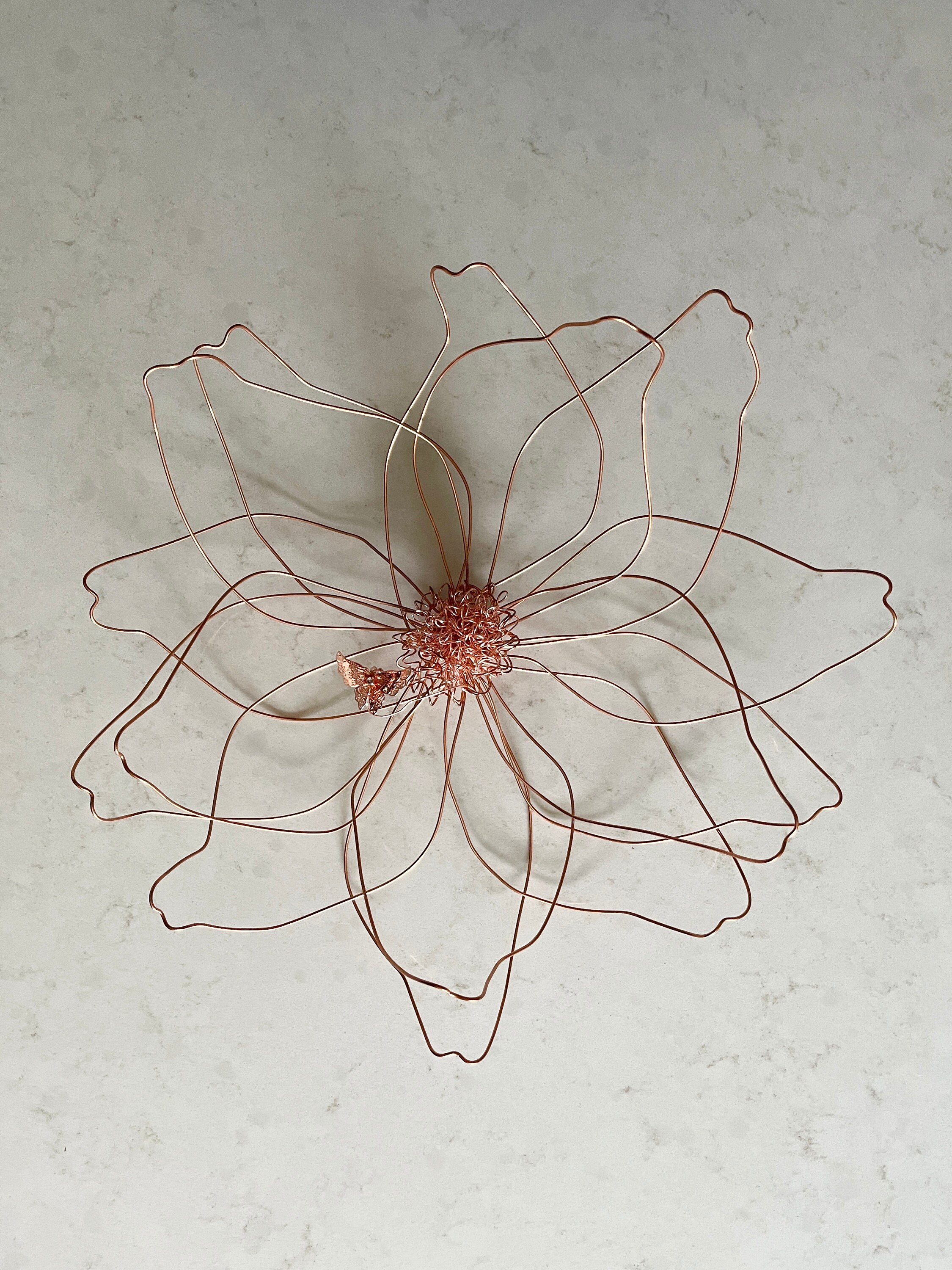 Sold Separately Copper Wire Flower Wall Hanging With Etsy