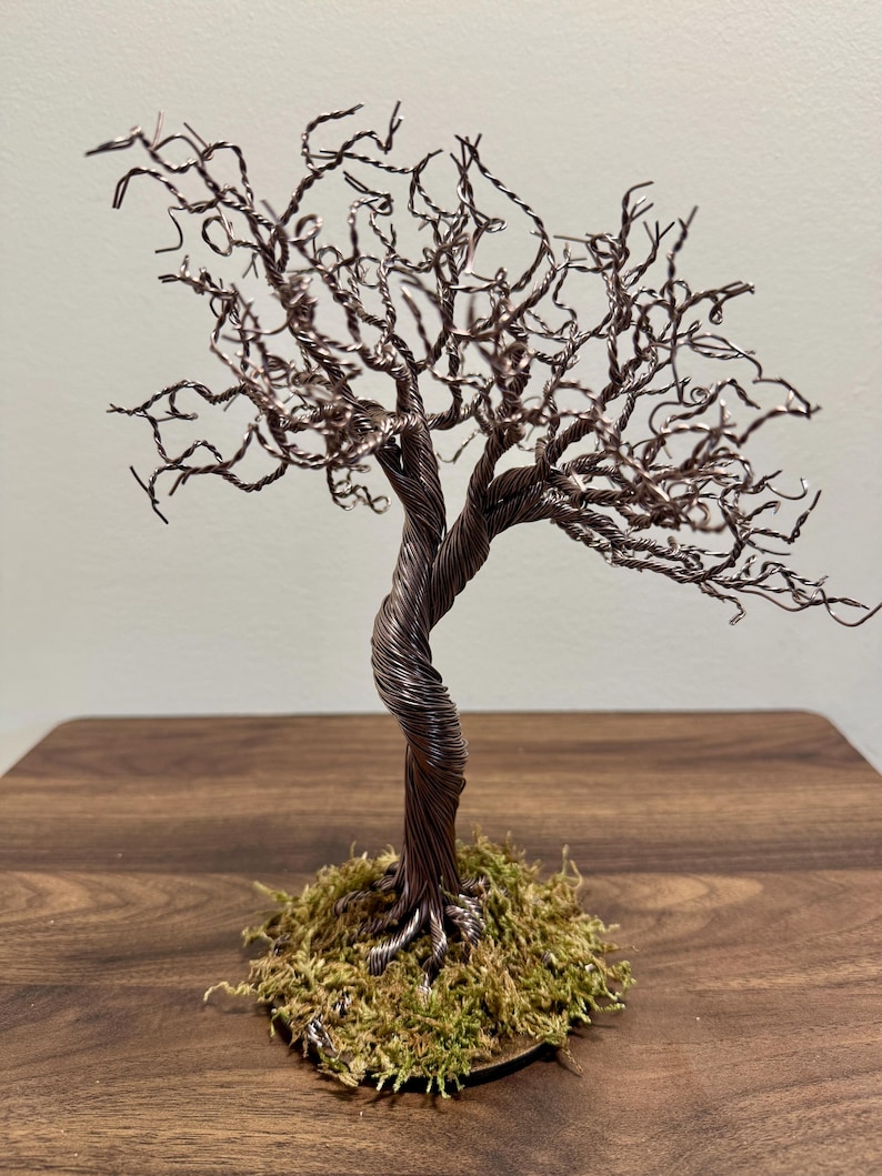 Aluminum Wire Tree Sculpture, Handmade Autumn Decor image 1