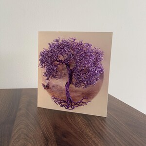 Carte de voeux Arbre de vie, art métallique, bonsaï, sympathie, rétablissement, anniversaire ou tout jour où vous devez dire je t'aime
