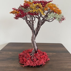 Fallbaum des Lebens, Draht-Baum-Skulptur, Bonsaibaum