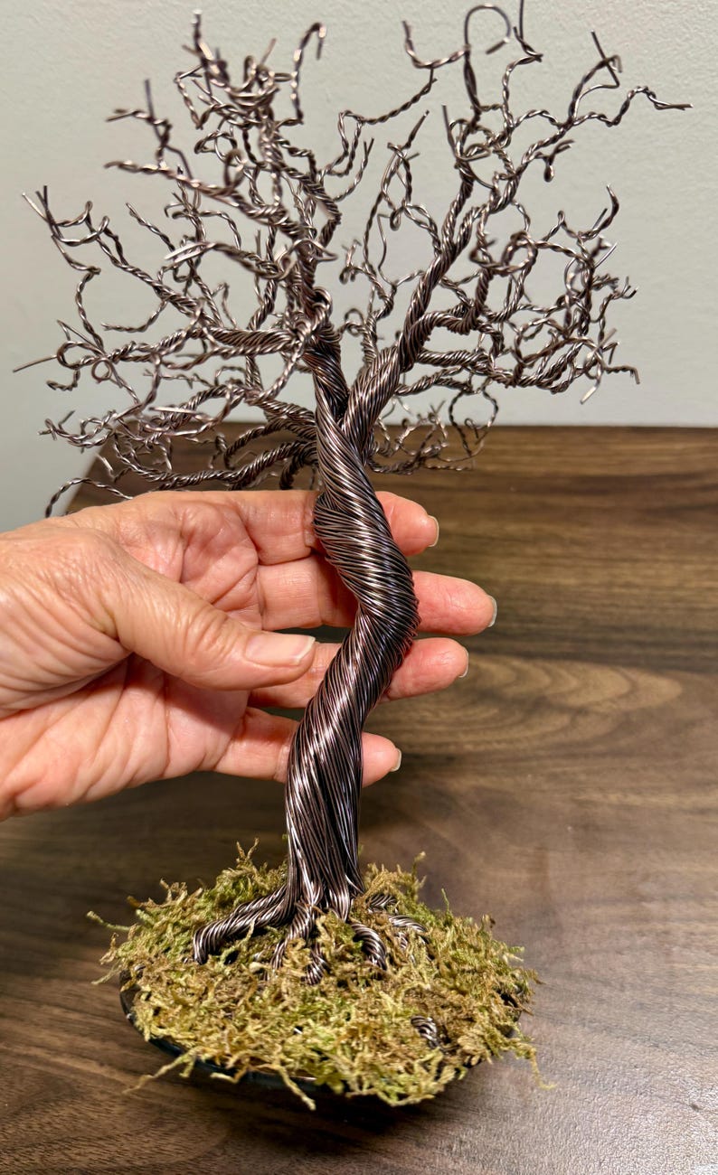 Aluminum Wire Tree Sculpture, Handmade Autumn Decor image 4