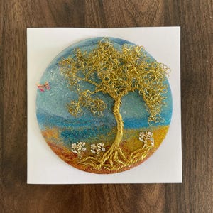 Carte de voeux Arbre de vie, art métallique, bonsaï, sympathie, rétablissement, anniversaire ou tout jour où vous devez dire je t'aime