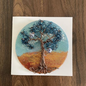 Carte de voeux Arbre de vie, art métallique, bonsaï, sympathie, rétablissement, anniversaire ou tout jour où vous devez dire je t'aime