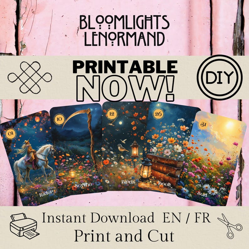 Bloomlight Bloomlight Lenormand Deck · Floral Lantern Oracle Cards · 36 Card ...
