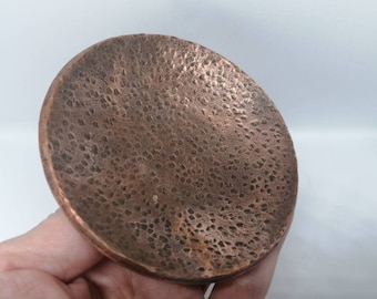 7th anniversary gift. Small hammered copper bowl. Round copper tray.