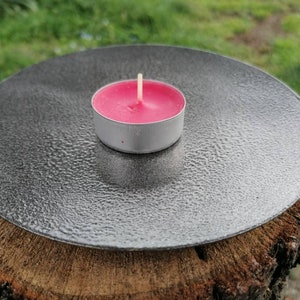 6th/11th Anniversary Gift. Iron Plate. Gift for her. Gift for Him. Candle holder. Candle Plate Holder. Round Tray. Tealight Candle Tray.
