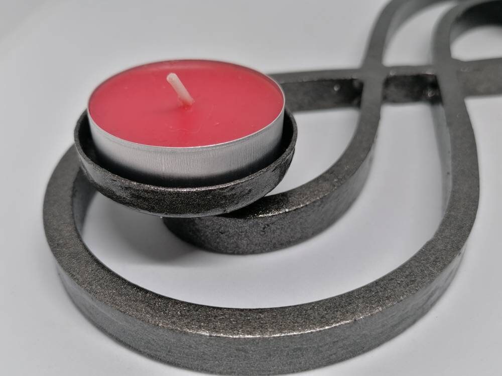 Iron Infinity Candle Holder. Iron Anniversary Gift. Tealight Infinity