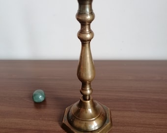 Vintage brass taper candlestick holder.  Brass candle holder for thin candle - 0.6 inches candle diameter.