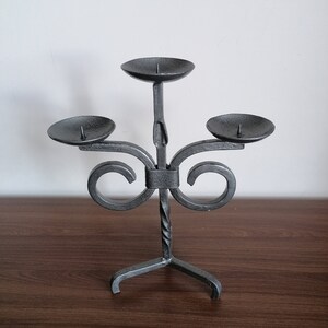 Iron Candlestick Three Arms Candleholder For Pillar  Candle. Solid Iron Candlestick