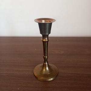 Vintage 4 &quot; tall brass candlestick. Elegant candleholder for one taper candle. Vintage brass candle holder.