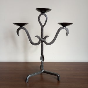 Iron Candlestick Three Arms Candleholder For Pillar  Candle. Solid Iron Candlestick