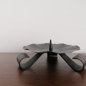 Vintage metal candleholder for one pillar candle. Pillar Candle Holder for Large Candle.