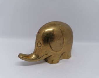Vintage Massives Messing Elefant Figur: Sammler Briefbeschwerer