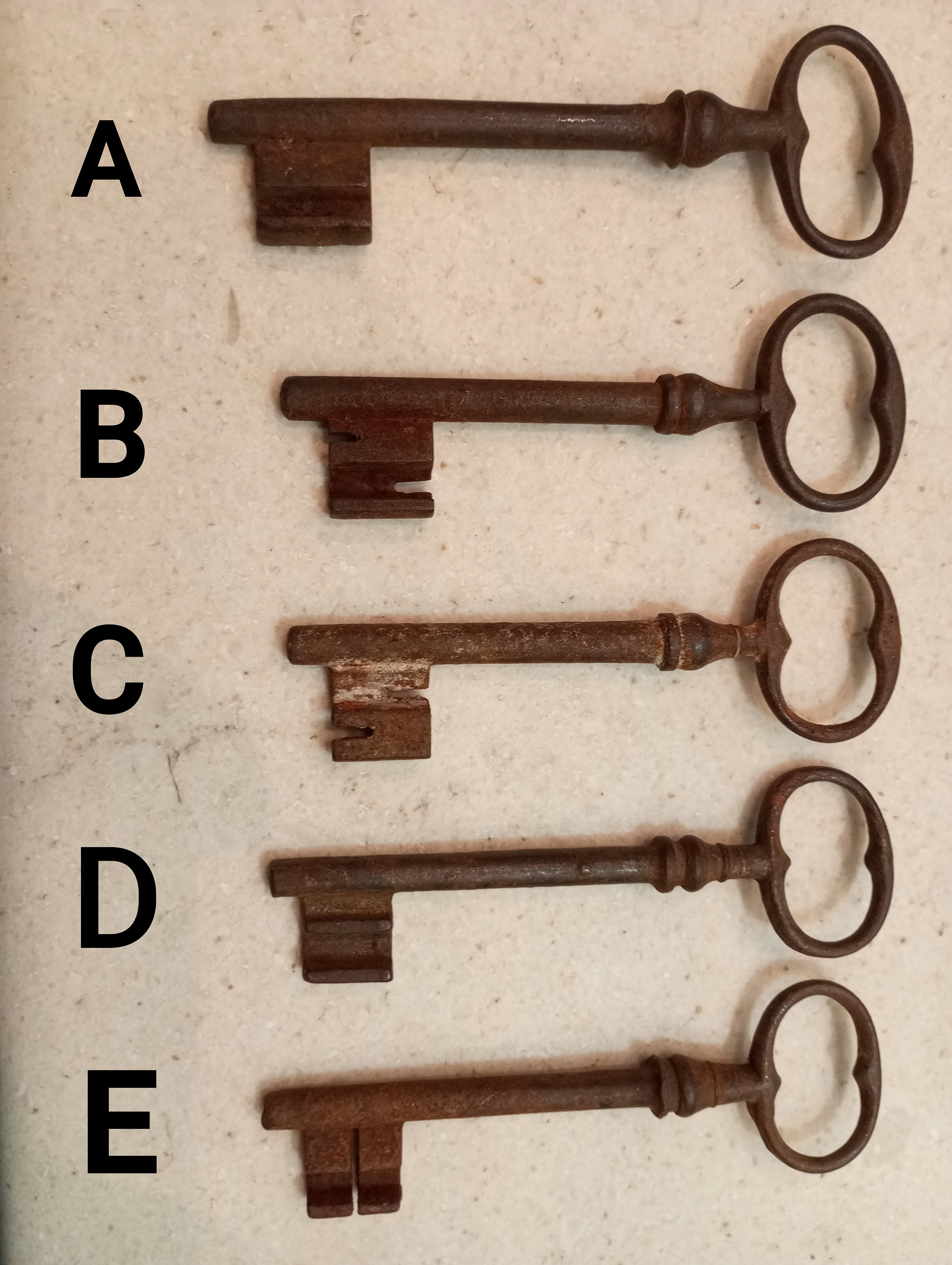 アンティークアイアンスケルトンキー：ヴィンテージコレクション、素朴