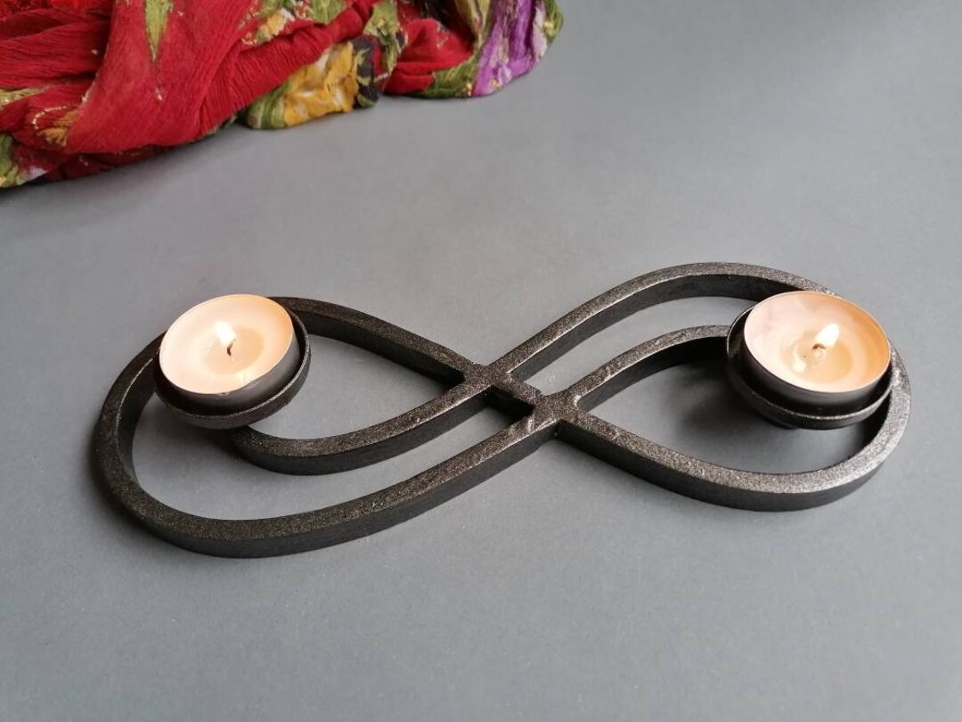Iron Infinity Candle Holder. Iron Anniversary Gift. Tealight Infinity