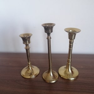 Vintage  brass tall candleholder. Vintage  brass candlestick. Brass candlestick for taper candle.