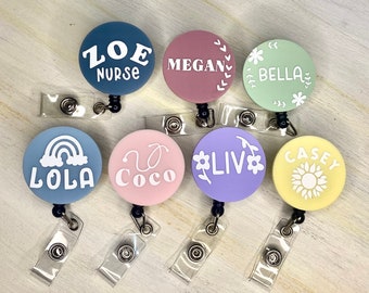 Personalised Badge reel/Badge Holder pastel colors, add your name