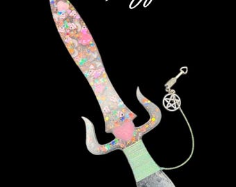 Op het occulte geïnspireerde 9-inch decoratiemes/athame (GLOWS)