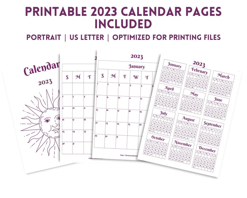Printable 2023 Witch Planner in Plum for Daily Planning Etsy