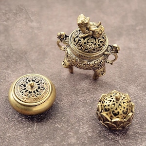 Mini Brass Incense Burner | Micro Incense Holder | Miniature Incense Holder | Pocket Censer with a Lid