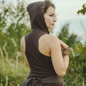 Pixie Fairy Kapuzenpullover, ärmellos, dehnbar, ideal für Hippie-, Psychedelic-, Festival- und Yoga-Fans. ITIREAE