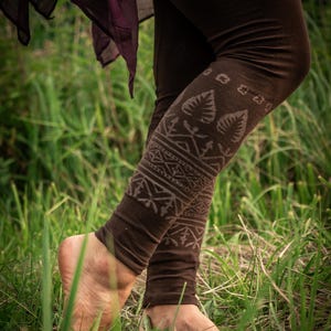Leggings Tribales de Yoga Boho con Estampado Indio – Leggings Hechos a Mano de Algodón Elástico – Moda Hippie Festival